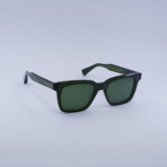 Dita DTS757-A-05 SEQUOIA Sunglasses Dark Green Square Frame, Green Lenses - Picture 1 of 9